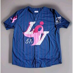 NEW VEGAS 51s Breast Cancer PINK RIBBON MINOR LEAGUE MiLB SGA Alien JERSEY XL